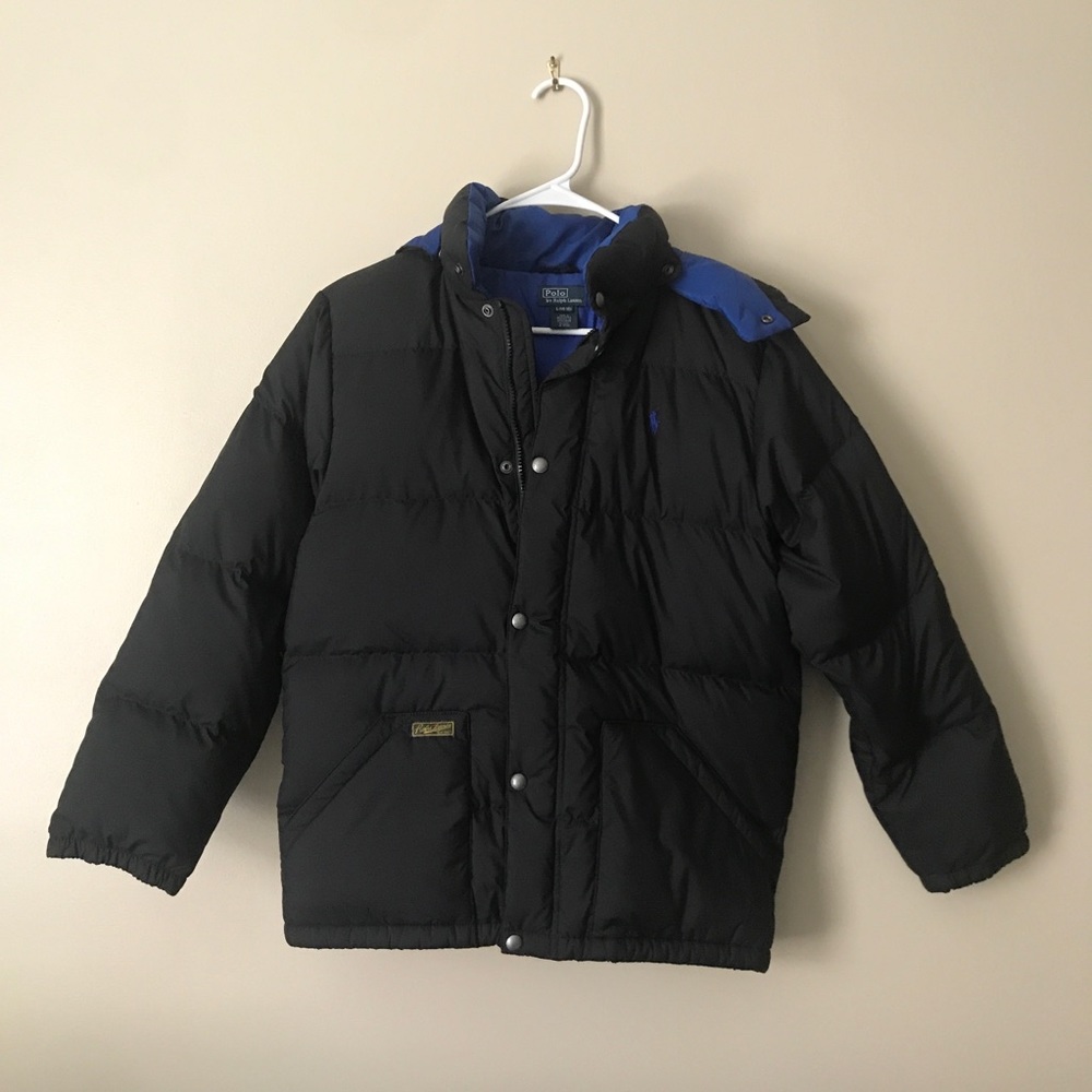 Polo by Ralph Lauren Black/Royal Blue Winter Coat